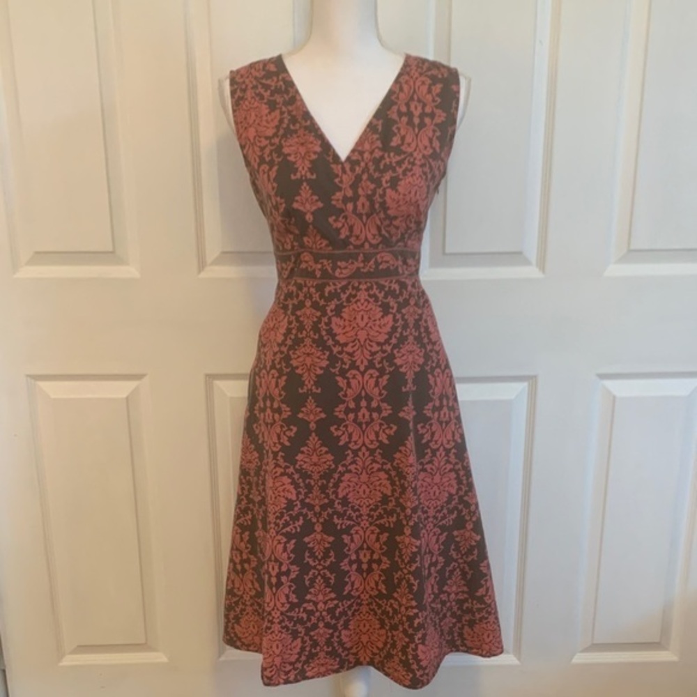 Elegant Floral V-Neck Dress Croft and Barrow cotton dress